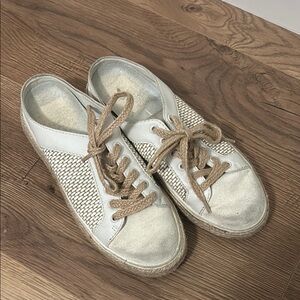 Dolce Vita White Cream Sneakers with Perforated Design